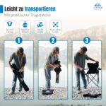 LINUMA® Faltstuhl Schwarz mit Getränkehalter – Leichter Campingstuhl für Outdoor & Garten – Bild 6