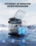 EASYERA Eiswürfelmaschine kompakt – 12 kg/24h Eisproduktion, 6 Minuten, 2 Grössen – Bild 5