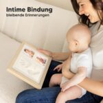 KeaBabies Baby Handabdruck & Fussabdruck Set – Premium Gipsabdruck Bilderrahmen in Esche – Bild 9