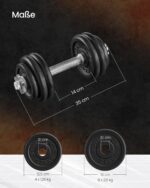 SONGMICS Hantelset 50 kg mit Gusseisen – Verstellbare Kurzhanteln für Kraft & Fitnesstraining – Bild 6