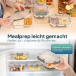 uandu Meal Prep Glasbehälter Set 10-teilig – 950ml Borosilikatglas mit Trennwand – Bild 4