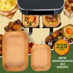 Pietuley 225er Backpapier-Set für Ninja AF500EU & Cosori – Heissluftfritteuse Zubehör – Bild 2