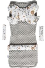 Medi Partners Kinderwagen Sitzauflage Set – Doppelseitig Baumwolle & Minky für Sommer & Winter – Bild 2