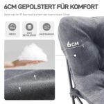 EVER ADVANCED Luxus Campingstuhl XXL 180kg – Übergrosse Sitzfläche mit Hochlehne für maximalen Komfort – Bild 7