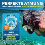 KAIMANA Vollgesichts-Schnorchelmaske – CO2-geprüft mit Easy-Breath für Erwachsene & Kinder – Bild 2