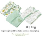 Chilsuessy 3er Pack Sommerschlafsack mit Füssen 0.5 Tog – 100% Baumwolle für Babys – Bild 2
