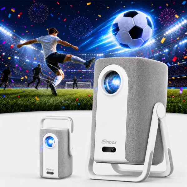 iSinbox 4K Smart Beamer 1200 ANSI – Kurzdistanz Heimkino & Outdoor Projektor mit WiFi 6