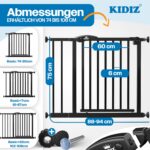 Kidiz Treppenschutzgitter 88–94 cm – Sicherheitsgitter ohne Bohren für Kinder & Hunde – Bild 2