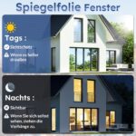 rabbitgoo Spiegelfolie Silber 60x200cm – UV & Hitzeschutz mit Sichtschutz für Fenster – Bild 7