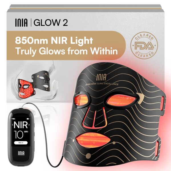 INIA LED Gesichtsmaske mit 4 Modi & 850 nm NIR – Rotlichttherapie für Anti-Aging