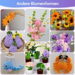 800er Pfeifenreiniger Blumen Set mit 13 Farben – Bastelset mit Zubehör von beanicus – Bild 7