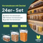 uandu Vorratsdosen 12er-Set mit Deckel – Luftdichte Aufbewahrungsboxen BPA-frei für Küche – Bild 2