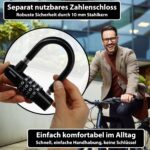 KOHLBURG Kabelschloss 5m mit Zahlenkombination – Stahlseil Sicherung für Fahrrad & Gartenmöbel – Bild 4