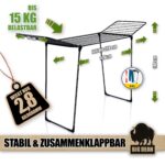 BigDean Wäscheständer Schwarz 20m – Extra dicke Leinen, extra hoch & klappbar – Bild 4