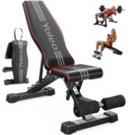 YOLEO Klappbare Hantelbank ENISO-zertifiziert – 375 kg Tragfähigkeit, 84 Positionen