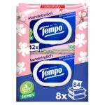 Tempo Feuchtes Toilettenpapier mit Mandelmilch & Panthenol – 16er Pack