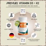 ProFuel Vitamin D3 K2 Vegan – 240 Tabletten mit 5000 IE & MK7 – Hochdosiert – Bild 2
