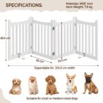 Yaheetech Absperrgitter 60,5 x 201,5 cm – Faltbares Hundegitter für Treppen & Küche – Bild 3