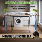 BigDean Wäscheständer Schwarz 20m – Extra dicke Leinen, extra hoch & klappbar – Bild 3