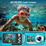 Yixinxin 4K Unterwasserkamera 64MP mit Dual-Screen – Wasserdicht bis 16m für Schnorcheln – Bild 3