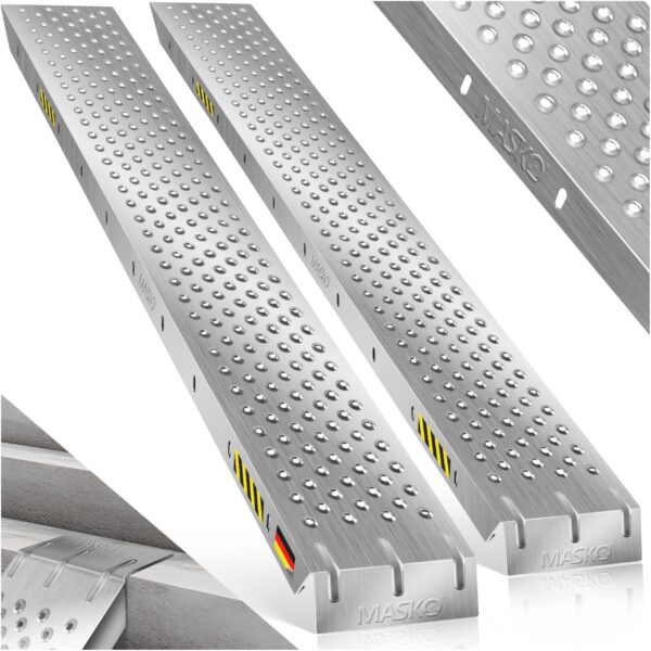MASKO® 2er Set Auffahrrampe Verzinkter Stahl – 400 kg Tragkraft für PKW & Anhänger