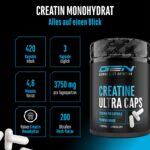 Creatine Ultra Caps – 420 Kapseln mit 1250 mg Creatin Monohydrat – Hochdosiert für Kraftsportler – Bild 2