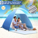 HAOYAO Pop-up Strandmuschel für 2–3 Personen – UV-Schutz UPF 50+ Wurfzelt – Bild 4