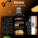L-Carnitin 6000 Liquid 1000 ml Orange – Hochdosiertes Trainings-Supplement für Sportler – Bild 5