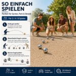 Homewit Boule Set mit 8 Metallkugeln – Profi Boccia & Petanque für Garten & Strand – Bild 5