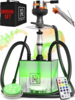 M. ROSENFELD Shisha Set Komplett mit HMD, LED-Beleuchtung & Tragetasche – Premium Komplettset