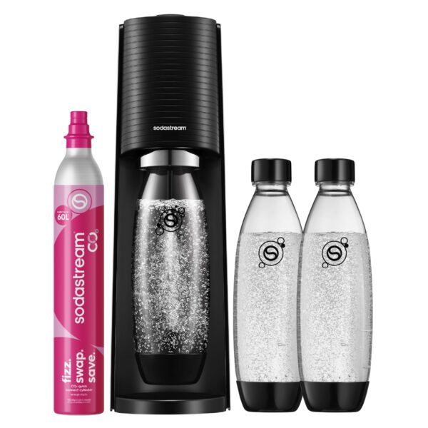 Sodastream TERRA Wassersprudler – Sprudelwasser auf Knopfdruck mit CO2-Zylinder & Flaschen