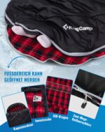 KingCamp XXL Schlafsack 220x100 cm Baumwoll-Flanell – Ganzjahresschlafsack für Camping – Bild 7