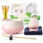 TEANAGOO 7er Matcha Set Rosa – Keramik Schale mit Bambusbesen & Zubehör