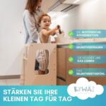 KYWAI Montessori Lernturm ab 1 Jahr – Höhenverstellbar, Robustes Holz, Doppelte Sicherheit – Bild 8