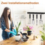OMerima 2er Set Edelstahl Besenhalterung – 10 Halter + 8 Haken für Wandmontage – Bild 2