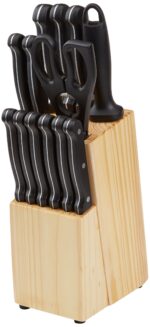 Amazon Basics 14-teiliges Messer-Set mit Messerblock – Professionelle Küchenmesser aus Edelstahl – Bild 6