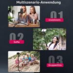 ULANZI MT-44 2-in-1 Stativ 147cm – Universaler Selfie Stick & Kamerastativ mit 360° Kugelkopf – Bild 2