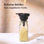 KIVY Gewürzgläser Set 24x 120ml mit Streueinsatz & 240 Etiketten – Luftdichte Gewürzbehälter – Bild 9