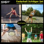 Keehoo Badminton Set mit 4 Schlägern & 6 Federbällen – Komplettset für Familie & Freizeit – Bild 6