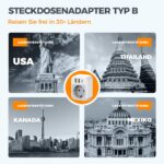 TESSAN 2er Set USA Reiseadapter mit USB-C & 2 USB-A – Steckdosenadapter für Amerika, Thailand & mehr – Bild 3