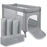 Moby-System Baby Reisebett 128x68 cm – Klappbett mit Matratze & Tragetasche für Babys bis 15 kg