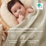 BEDSURE Musselin Decke 150x200 cm – 100% Baumwollgaze, atmungsaktiv & hautfreundlich – Bild 3