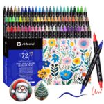 Artecho Acrylstifte 72 Farben Dual Tip – Wasserfeste Marker für Kunstprojekte