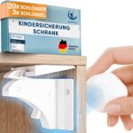 MUTKIND® 20x Magnetische Kindersicherung mit TESA-Kleber + 3 Schlüssel – Schranksicherung ohne Bohren