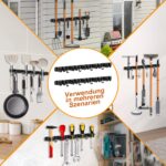 OMerima 2er Set Edelstahl Besenhalterung – 10 Halter + 8 Haken für Wandmontage – Bild 6