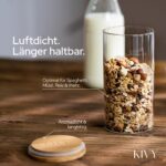 KIVY Vorratsgläser 4x 1200ml mit Bambusdeckel – Luftdichte Glas-Aufbewahrung für Küche – Bild 3