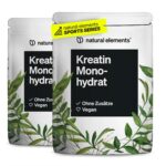 natural elements Kreatin Monohydrat 2er Set – 2x 500g reines Pulver für Krafttraining