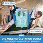 FLEXEO Augenspülstation mit 2 × 500 ml NaCl 0,9% – Wandmontage & Notfallausstattung – Bild 2