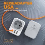 TESSAN 2er Set USA Reiseadapter mit USB-C & 2 USB-A – Steckdosenadapter für Amerika, Thailand & mehr – Bild 2