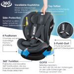 KIDIZ Autokindersitz 0-12 Jahre mit Isofix & 5-Punkt-Gurt – Mitwachsender Kindersitz Gruppe 0/1/2/3 – Bild 4